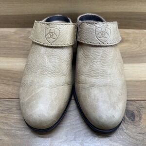 Ariat Sport Mules Womens 5.5 M Beige Tan Leather Slip On